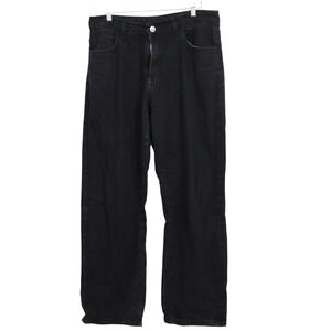 Unbranded Jeans Mens 36 Straight Leg Black Denim Solid Excellent